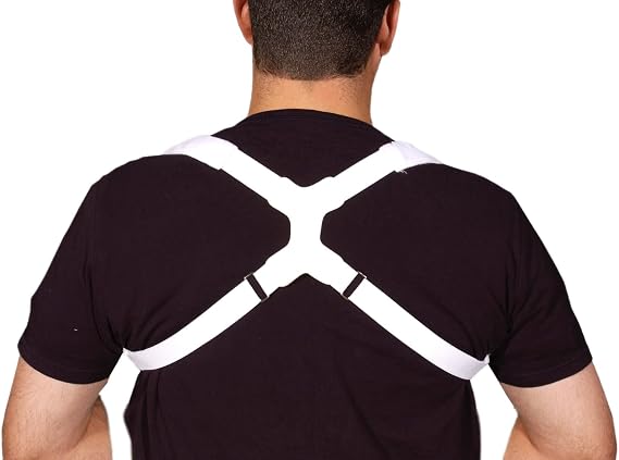 Alpha Medical Adjustable Clavicle Splint Posture Aid - Upper/Lower Back Support - Comfortable Back Straightener for Improved Posture (Small)
