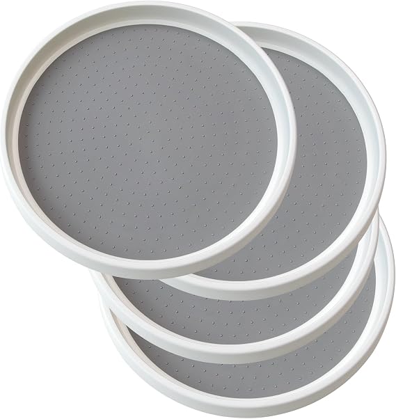 Lazy Susan,2Pack 10Inch Non-Skid Lazy Susan Organizer Turntable Rack for Cabinet,Pantry Organization&Storage,Kitchen,Fridge,Bathroom Makeup Vanity Countertop,Under Sink Organizing,Spice Rack etc...