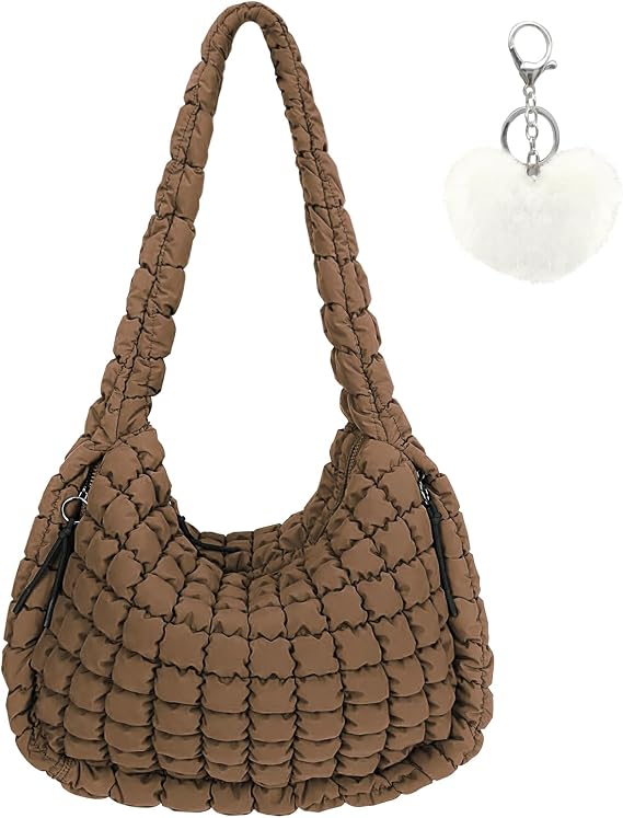 Large Quilted Tote Bag Crossbody Puffer Tote Bags for Women Quilted Hobo Bags Carryall Shoulder Bubble Bag | Puffer