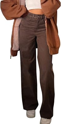 Women Y2K Baggy Jeans High Waist Wide Leg Denim Jeans Loose Flare Pencil Denim Trousers E-Girl Streetwear Pants