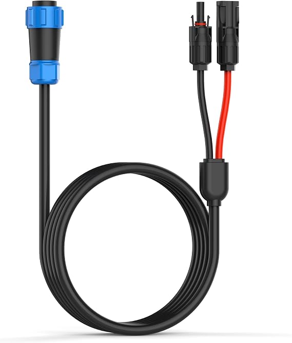 Solar Connectors to 2 Pin Power Industrial Circular Connector Adapter Connect Solar Panel Charge Portable Power StationCompatible with AC200MAX 8Ft/2.5M