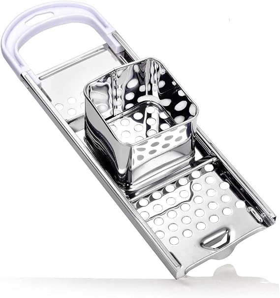 Stainless Steel Spaetzle Noodle Dumpling Maker German Egg Noodle Dumpling Tool with Comfort Rubber Grip Handle & Safety Pusher