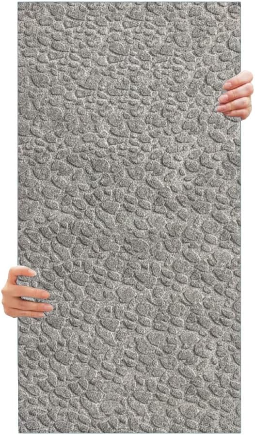 Tink 3D Kendinden Yapışkanlı Duvar Kağıdı Yeni Nesil Akustik Keçe Panel Leopar Desen 52x98 cm (Açık Gri, 2 Adet 1 m²)