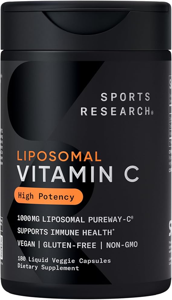 Sports Research Liposomal Vitamin C 1000mg, 180 Liquid Capsules