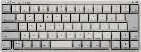 HHKB PFU Keyboard, Professional Classic Type-S, Japanese Layout / White Silent, Wired USB, Compact, 45g Pressing Force