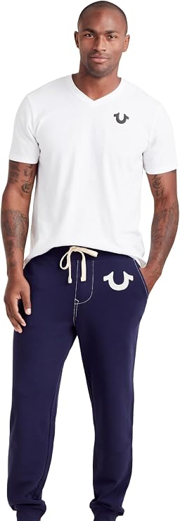 True Religion Mens Classic Logo Jogger Sweatpants