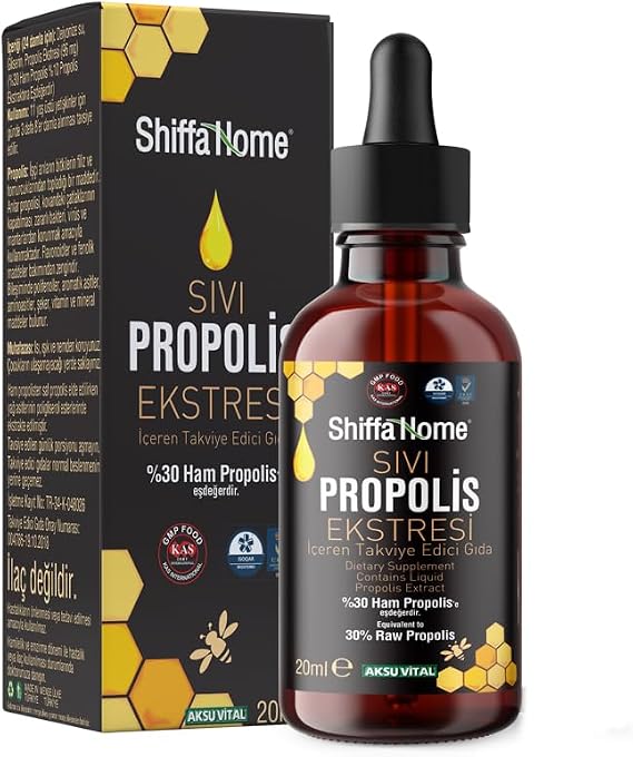 Shiffa Home Sıvı Propolis Ekstresi 20 ml –%100 Doğal, Katkısız, Yüksek Etken Maddeli, Şekersiz ve Koruyucusuz, Yerli Üretim Arı Ürünü