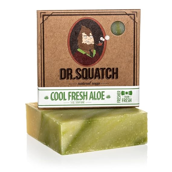 Dr. Squatch All Natural Bar Soap for Men with Zero Grit, Cool Fresh Aloe