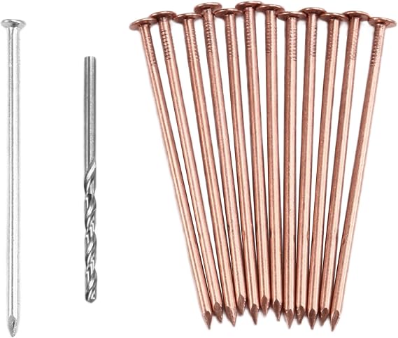 14Pcs Copper Nail Tree Stump, 3.5 Inch Pure Copper Nails Bulk, Stump Removal Spikes Hardware Nails for Trees, Clout or Roof Nails