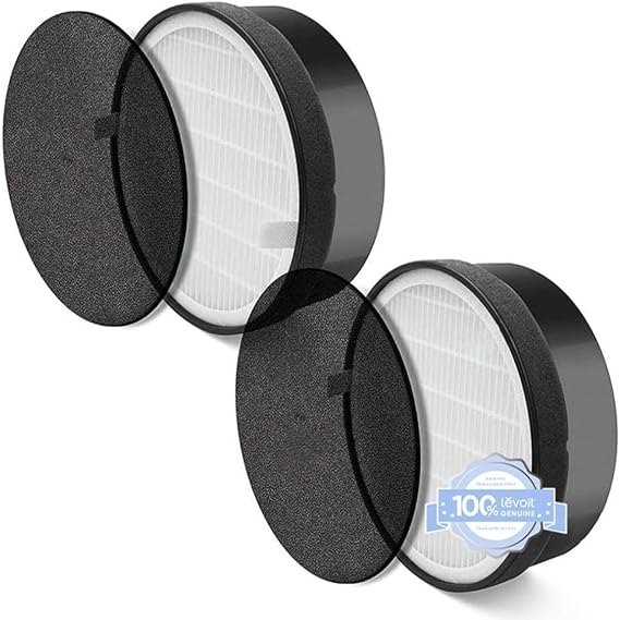 Levoit LV-H132 Air Purifier Replacement Filter, Genuine Air Filters, 2 Pack | AHAM VERIFIDE, High-Efficiency Activated Carbon for Removal of Smoke, Odor, Allergens, Pollen, Dust, Pet Hair, LV-H132-RF