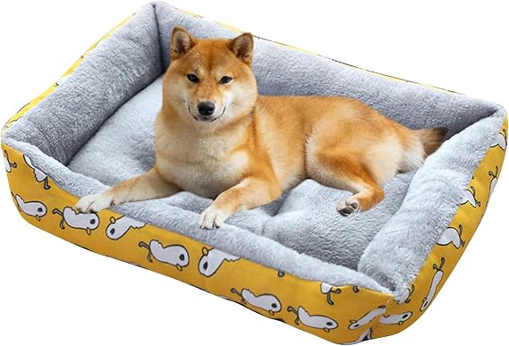 PETCUTE Dog Bed for Large Medium Small Dogs,Orthopedic Dog Bed with Non-Slip Bottom,Machine Washable,Soft Pet Bed Breathable Rectangle Sleeping Bed,Cat Cushions Bed for All Seasons