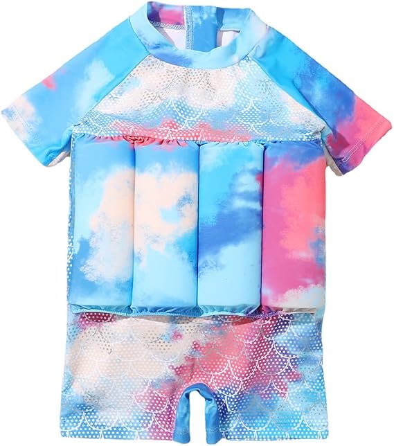 Kids Boys Girls Floatation Swimsuit with Adjustable Buoyancy Baby Float Suit Swim Vest One Piece Swimwear Bathing Suit