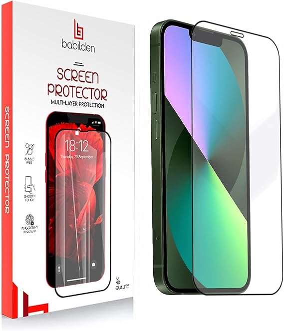 Babilden Apple iPhone 13 / iPhone 13 Pro/iPhone 14 Ekran Koruyucu Tam Kapsamlı Koruyucu Cam Slim Fit 2 Adet