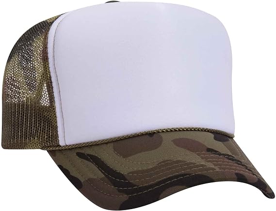 OTTO Wholesale 12 x Cap Camouflage 5 Panel High Crown Mesh Back Trucker Hat