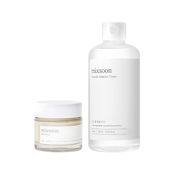 mixsoon Bean Cream 1.69 fl.oz / 50ml Centella Asiatica Toner 10.14 fl oz / 300ml