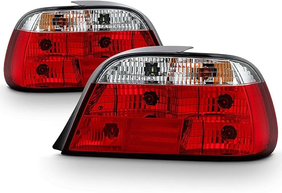 AKKON - For 1995-2001 BMW 7-Series E38 Red Clear Lens Tail Brake light Assembly Driver and Passenger Side