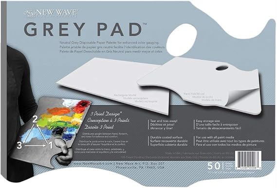 Gray Pad Disposable Palette Hand Held-