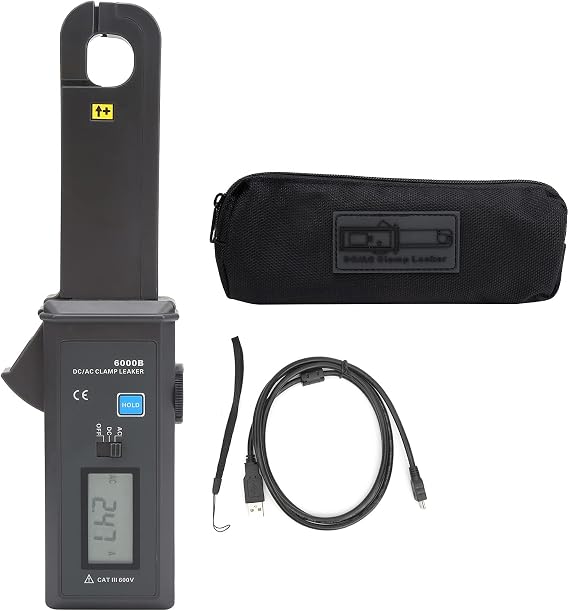 Leakage Current Tester, AC DC Leakage Current Clamp Meter, ETCR6000B Clamp Leaker Tester 0mA-60.0A Non Contact Car Clamp Leaker for Detecting Electrical Leaks in Various Applications