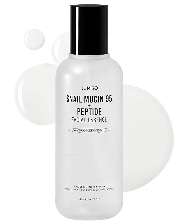 JUMISO Snail Mucin 95% + 5 Peptide Essence, Korean Face Serum, 4.73 fl oz