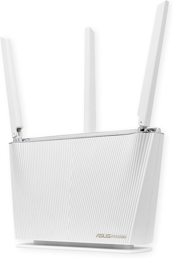 ASUS WiFi 6 Router (RT-AX68U White) - Dual Band Gigabit Wireless Router, 3x3 Support, Gaming & Streaming, AiMesh Compatible, Included Lifetime Internet Security, Parental Control, MU-MIMO, OFDMA