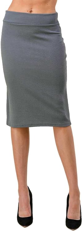 Women's Bodycon Midi Pencil Skirt Pull on Office Midi Skirt