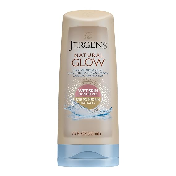 Jergens Natural Glow In Shower Lotion, Self Tanner, Fair To Medium, 7.5 oz