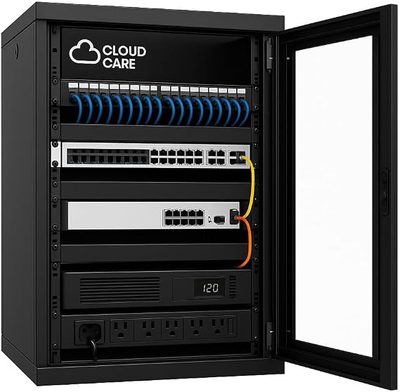 Cloud Care SMART3000RM2U UPS Bundle Pre-Configured with 42U SR42UB Enclosure, XSM4340CV Switch, FG-200F-BDL-809-36 Firewall & PDUMV20 PDU