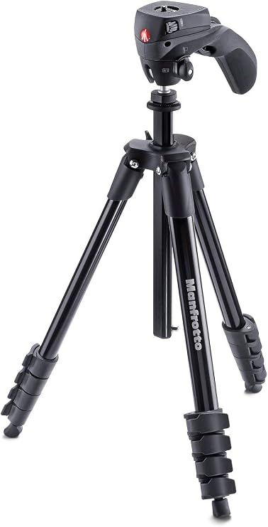 Manfrotto Compact Action Aluminium Tripod with Hybrid Head forEntry-Level DSLRs, Mirrorless up to 1.5kg Black