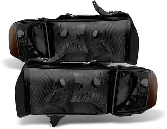 ACANII - For Smoked 1999-2002 Dodge Ram 1500 2500 23500 Sport Headlights Corner Signal Lamps Driver + Passenger Side