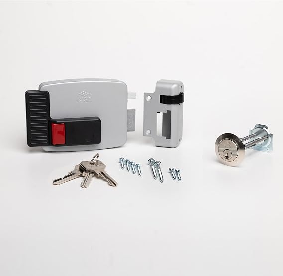 CISA - Electric lock for mounting 111610601N7 - CISA electric lock made of painted steel with inner button - electric external gate lock input 60 adjustable - right hand
