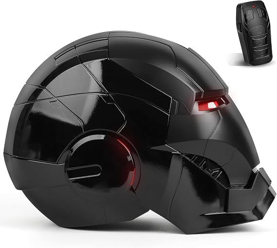 VEXA AUTOKING Iron Man MK 5 Black Edition Helmet – 1:1 Wearable Collectible with Voice, Touch & Remote Control, LED Eyes & Realistic