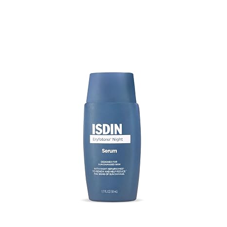 ISDIN Eryfotona Night, Ultra-Fluid Night Serum That Helps Reduce Signs Associated with Prolonged Sun Exposure with Night Repairsomes and Vitamin E, 50ml