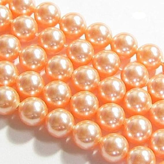 50 pcs Austria Elements 5810 Round Full Drilled Crystal Pearl Peach 4mm / Findings/Austrian Elements