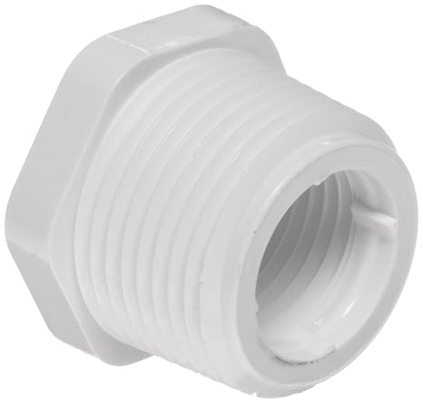 Spears 439 Series PVC Pipe Fitting, Bushing, Schedule 40, 1" NPT Male x 1/2" NPT Female