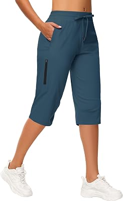 Womens Long Shorts 15 Below The Knee Capri Hiking Shorts Quick Dry Lightweight Outdoor Casual Crop Pants Cargo
