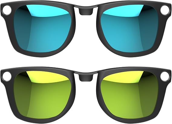 HIBLOKS 2Pcs Polarized Clip for Ray-Ban Meta Wayfarer (RW4006/RW4012 50-22)