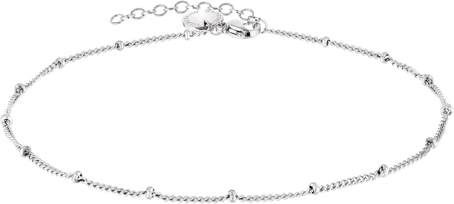 Liebeskind Berlin Filigree Anklet with Logo Pendant