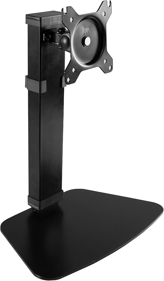 VIVO Mechanical Free Standing Single Monitor Mount Desk Stand, Tall Height Adjustable Arm for Screens up to 32 inches, Black, STAND-V001V