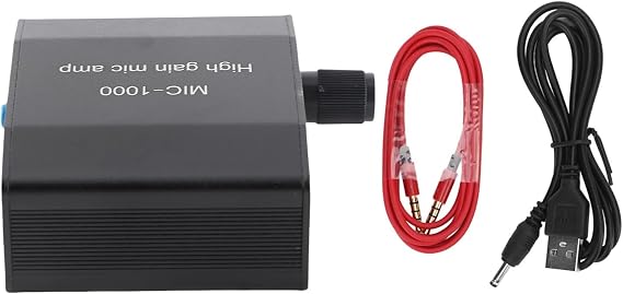 DC 5V Microphone Amplifier Mic Audio Amp High Gain 1000 Times Amplification Accessory Set Kit Audio Amplifier for Microphone Microphone preamplifier Preamps