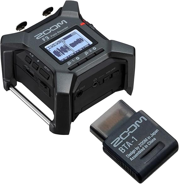 Zoom F3 2-Channel/-Track Field Recorder, Bundle with Bluetooth Adapter