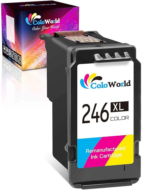ColoWorld Remanufactured Ink Cartridge Replacement for Canon CL-246XL CL-244 246 XL (1 Color) Used for Pixma TS3122 MX490 MX492 TR4522 TR4520 MG2522 MG2922 MG2520 TS3322 IP2820 MG2500 Printer