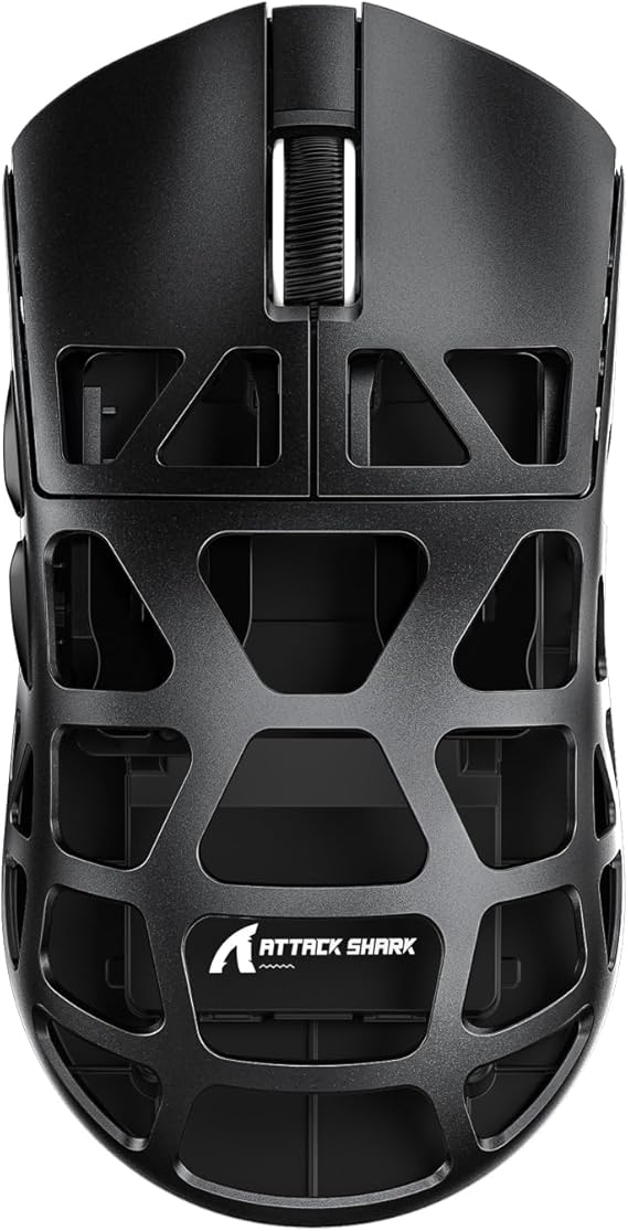 ATTACK SHARK R3 Magnezyum Alaşımlı Kablosuz Gaming Mouse – 46g Ultra Hafif, PixArt PAW3395 Sensör, 8K Tepki Hızı, BT/2.4G/Kablolu Üçlü Mod, 26000 DPI Ayarlanabilir, Windows/Xbox/PS Uyumlu - Black