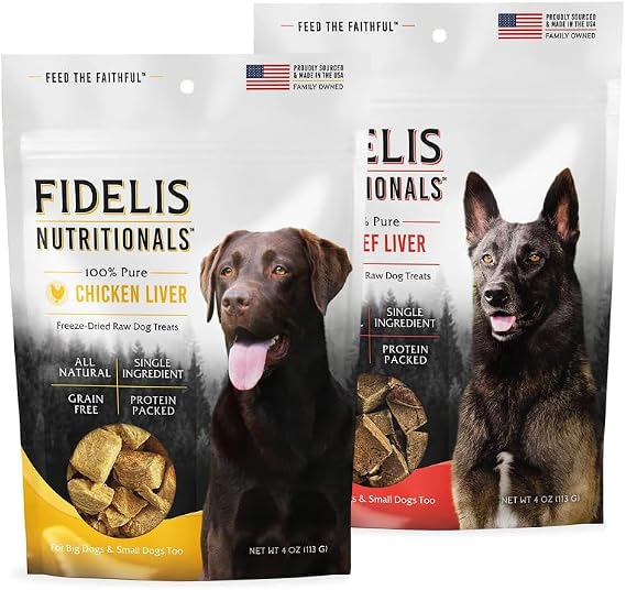 FIDELIS Freeze Dried Dog Treats for Large & Small Dogs, Grain-Free, Gluten-Free (4 oz) Freeze Dried Dog Treats for Large & Small Dogs, Grain-Free, Gluten-Free (4 oz)