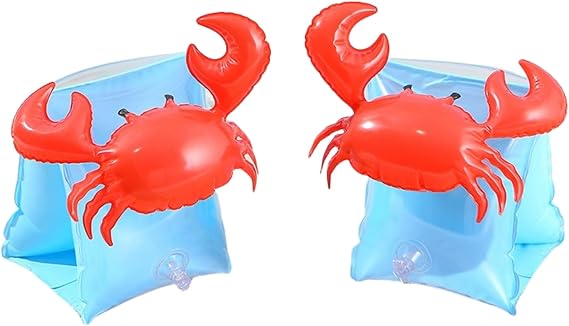 2 Pack Arm Floaties for Kids - Cute Cartoon Inflatable Pool Arm Floaties Swim Rings, PVC Arm Bands Floater Sleeves for Toddlers Children 3-5-6-12 Years
