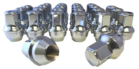 Set of 24 Eisen 14x1.5mm One-Piece Chrome OEM Factory Style Large Lug Nuts for 2015-2026 Ford F-150 F150 Expedition Lincoln Navigator Factory Stock Wheels