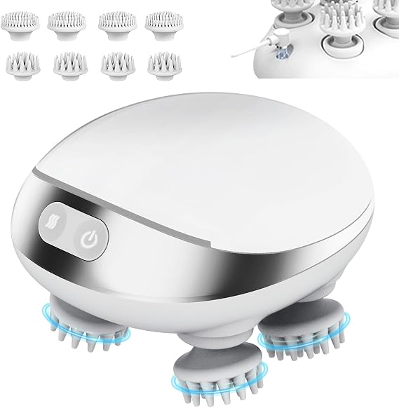 MOUNTRAX 5 in 1 Electric Scalp Massager, Portable Heated Head Massager Kneading 88 Massage Nodes, 2 Massage Styles & 3 Speed Modes, Body Massager for Deep Cleansing, Relief, Hair Growth