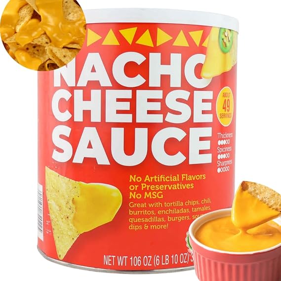 Nacho Cheese Sauce, 6lb 10oz Can Bulk Food Service Size for Parties, Concessions & Events Versatile Queso Dip for Chips, Tacos, Burritos, Hot Dogs & Mac and Cheese