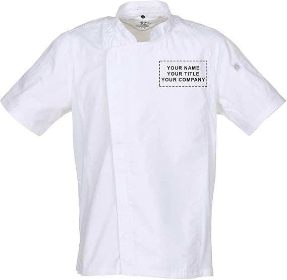 Chef Works Custom Springfield Chef Coat for Men - Personalized Text Embroidery