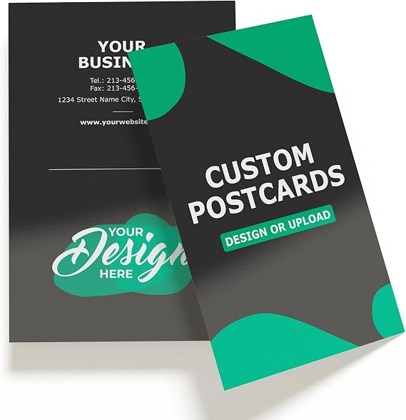 GotPrint Custom Postcards Upload Your Design or Text, 4x6 inches, Vertical, Front and Back, 14 pt Thick Glossy Cardstock, 4x6, 500 Qty