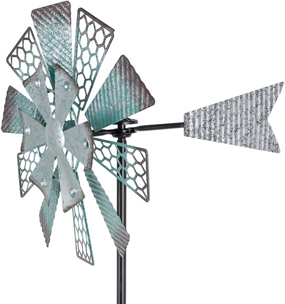Viveta Metal Wind Spinners Outdoor, 13" Kinetic Wind Spinner | Garden Windmill for Outdoor Patio Yard Decor